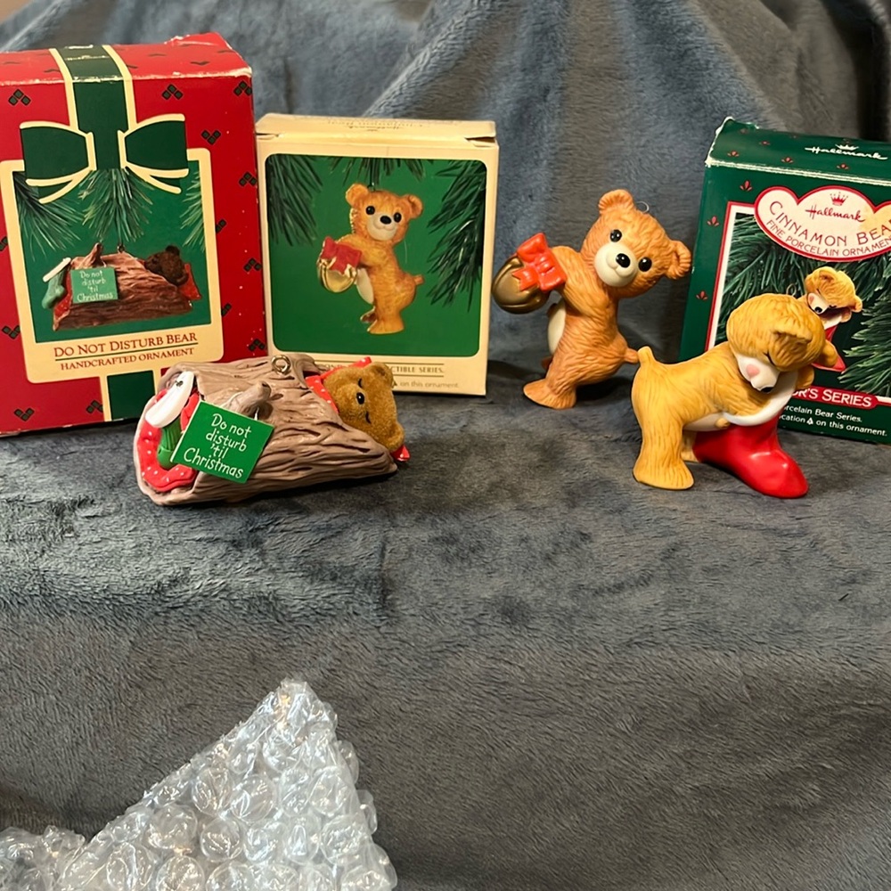 VINTAGE HALLMARK ORNAMENTS LOT OF 3 1984, 1987, 1985 all w box